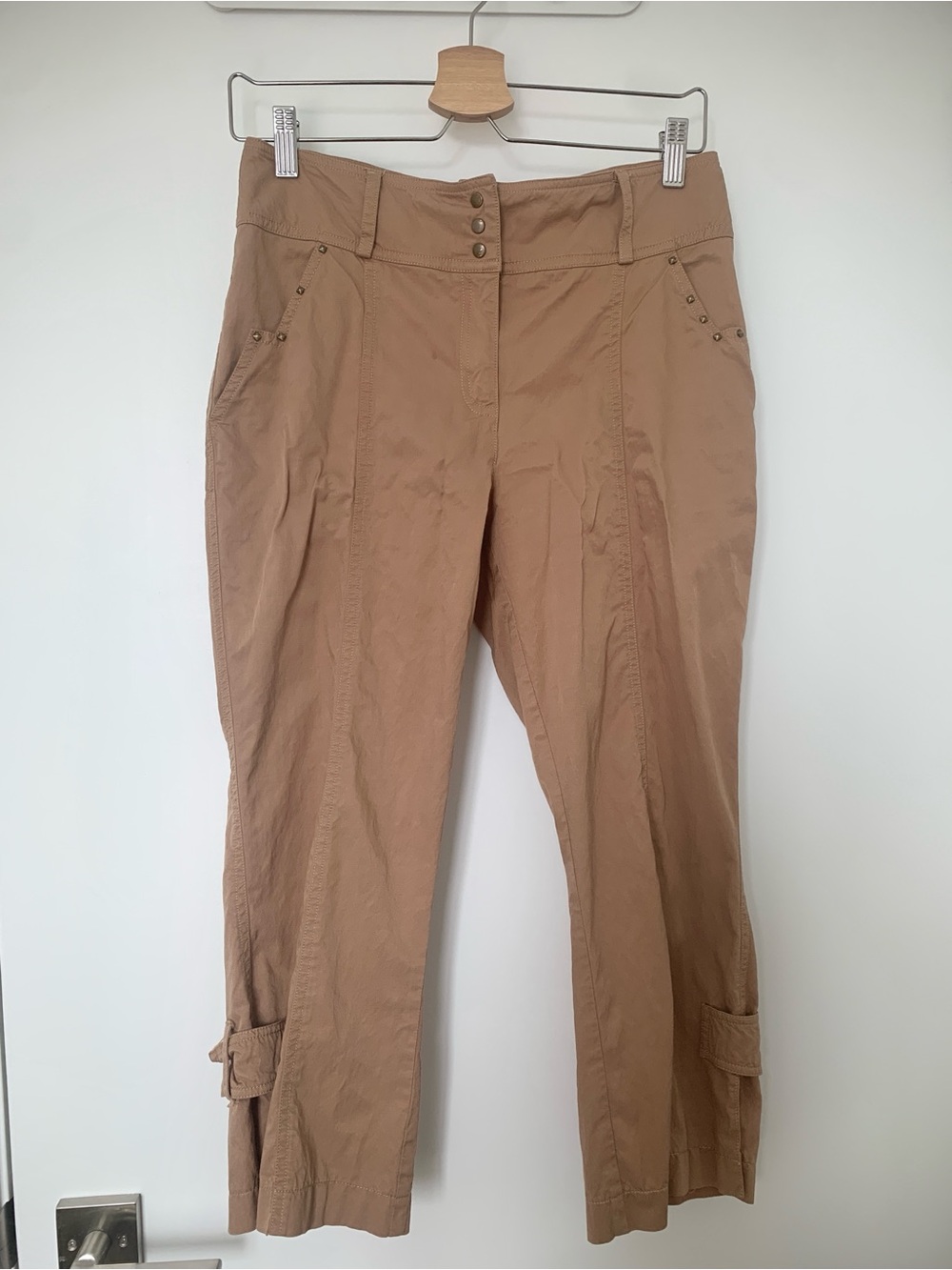 Svetlana Studded Wide-Leg Utility Capris